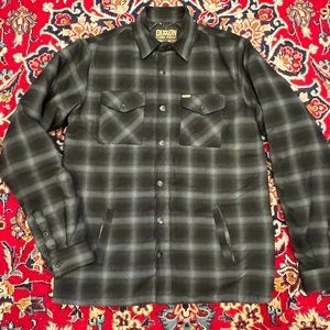 Dixxon Flannel Company Black Grey Quilted Jacket Zip Button Mens Large Tall